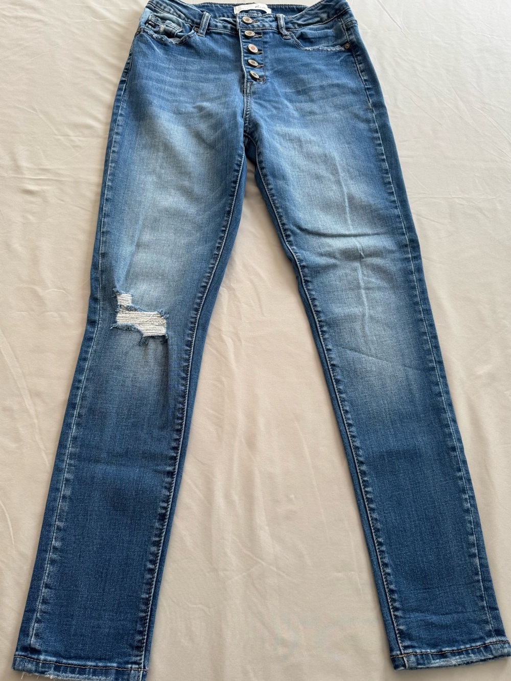 KanCan Light Blue High-Rise Button-Fly Jeans - Picture 4 of 7